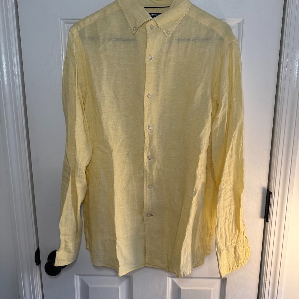 Daniel Cremieux Light Yellow Button-Down Linen Shirt